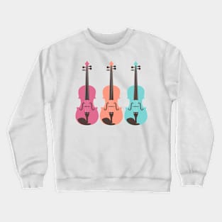 A Serenade of Strings in Pink, Peach and Turquise Crewneck Sweatshirt